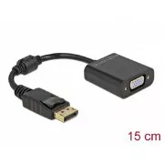 Delock DisplayPort 1.2 moški na VGA ženski pasivni črn