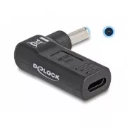 Delock: Adapter za kabel za polnjenje prenosnega računalnika, iz vtičnice USB Type-C na vtič HP 4,5 x 3,0 mm, pod kotom 90°