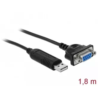 Delock Adapter iz USB 2.0 na serijski vmesnik RS-232 s kompaktnim pokrovom za serijski priključek Delock Adapter iz USB 2.0 na serijski vmesnik RS-232 s kompaktnim pokrovom za serijski priključek