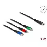 Delock Polnilni kabel USB 3 v 1 USB Type-C na Lightning / Micro USB / USB Type-C, 1 m