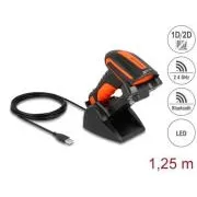 Delock Industrijski 1D in 2D čitalnik črtnih kod za 2,4 GHz ali Bluetooth z induktivno polnilno postajo