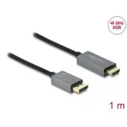 Delock Aktivni kabel DisplayPort 1.4 do HDMI, 4K, 60 Hz (HDR), 1 m
