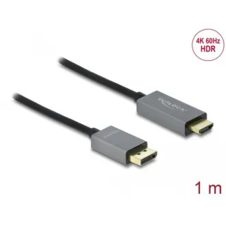 Delock Aktivni kabel DisplayPort 1.4 do HDMI, 4K, 60 Hz (HDR), 1 m