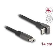 Delock Ploščati trakasti kabel USB 2.0 z vtičnim priključkom USB Type-C na vtični priključek USB Type-C, pravokoten