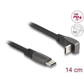 Delock Ploščati trakasti kabel USB 2.0 z vtičnim priključkom USB Type-C na vtični priključek USB Type-C, pravokoten Delock Ploščati trakasti kabel USB 2.0 z vtičnim priključkom USB Type-C na vtični priključek USB Type-C, pravokoten