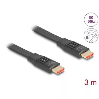 Delock Visokohitrostni ploščati kabel HDMI 48 Gb/s 8K 60 Hz 3 m