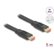 Delock Visokohitrostni ploščati kabel HDMI 48 Gb/s 8K 60 Hz 5 m