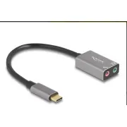 Delock Zunanja zvočna kartica USB Type-C™ z avdio adapterjem Plug & Play, 2 x 3,5 mm stereo priključek
