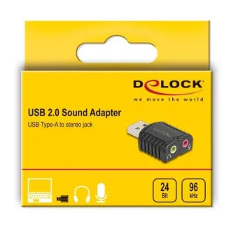 Delock Zunanja zvočna kartica USB 24 bit / 96 kHz Plug & Play za Windows, MAC, Linux, Chrome OS