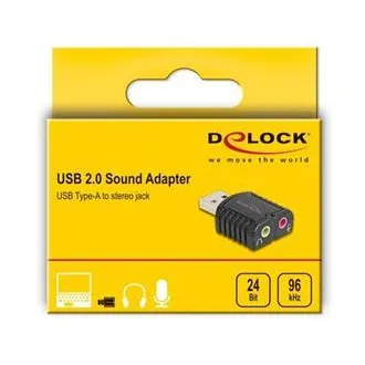Delock Zunanja zvočna kartica USB 24 bit / 96 kHz Plug & Play za Windows, MAC, Linux, Chrome OS