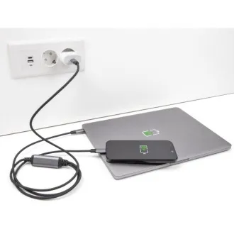 Delock USB-C™ kabel v obliki črke Y, 1 x vtič na 2 x PD 3.0 vtiča, 100 W inteligentna distribucija energije, 1,2 m