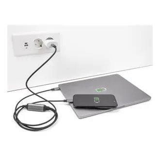 Delock USB-C™ kabel v obliki črke Y, 1 x vtič na 2 x PD 3.0 vtiča, 100 W inteligentna distribucija energije, 1,2 m