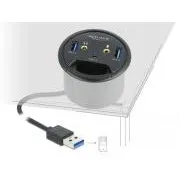 Delock namizni USB-razdelilnik s tremi vrati: 1 x USB Type-C in 2 x USB tipa A   vrata HD-Audio