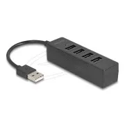 Delock 4 vratno USB vozlišče USB 2.0 s 4 x USB Type-A žensko črno