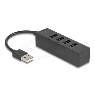 Delock 4 vratno USB vozlišče USB 2.0 s 4 x USB Type-A žensko črno