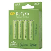 GP AA ReCyko 2 600 mAh, za ponovno polnjenje, (HR6), 4 kosi PP