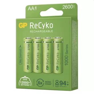 GP AA ReCyko 2 600 mAh, za ponovno polnjenje, (HR6), 4 kosi PP