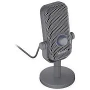 Endorfy Solum Voice S Alt Gray, mikrofon, kondenzatorski, kardioidni, RGB osvetlitev, USB-C, utišanje s dotikom, 3,5-mm priključek, siva