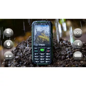 EVOLVEO StrongPhone W4, vodoodporen vzdržljiv telefon z dvema karticama SIM, črno-zelen EVOLVEO StrongPhone W4, vodoodporen vzdržljiv telefon z dvema karticama SIM, črno-zelen