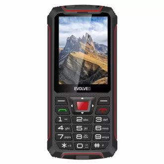EVOLVEO StrongPhone W4, vodoodporen trpežen telefon z dvema karticama SIM, črne in rdeče barve