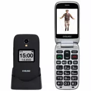 EVOLVEO EasyPhone FS, 2,8-palčni preklopni mobilni telefon za starejše s stojalom za polnjenje (črn)