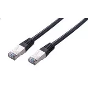 C-TECH Patchcord Cat5e, FTP, črn, 1m