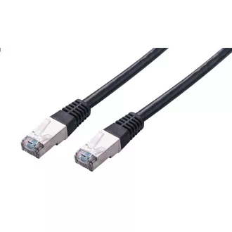 C-TECH Patchcord Cat5e, FTP, črn, 1m