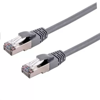 C-TECH Patchcord Cat6a, S/FTP, siv, 15 m