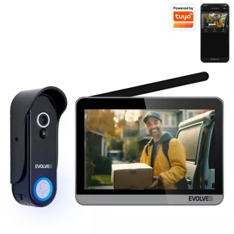 EVOLVEO DoorPhone W7, komplet domačega brezžičnega videotelefona z WiFi črno srebrni monitor