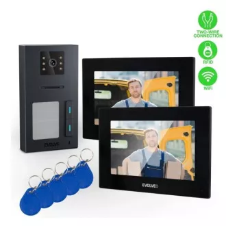 EVOLVEO DoorPhone AP2-2 žični videotelefon za dve stanovanji z aplikacijo, črn