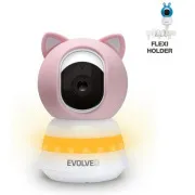 EVOLVEO Baby Monitor LUX - Pametni 360° video nadzor za dojenčke z nočnim vidom, zaznavanjem joka in gibanja, roza - Rabljeno