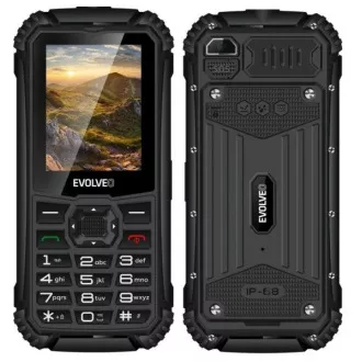 EVOLVEO StrongPhone Q1, vodoodporen vzdržljiv telefon z dvema karticama SIM, črn