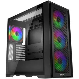 EVOLVEO Rhino, ohišje eATX/ATX, 4 x 120-mm ventilatorji ARGB, stranska stena iz kaljenega stekla sprednja stena z rešetko EVOLVEO Rhino, ohišje eATX/ATX, 4 x 120-mm ventilatorji ARGB, stranska stena iz kaljenega stekla sprednja stena z rešetko