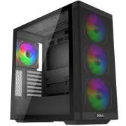 EVOLVEO Scorpio, ohišje eATX/ATX, 4 x 120-mm ventilatorji ARGB, stranska stena iz kaljenega stekla   sprednja stena z rešetko