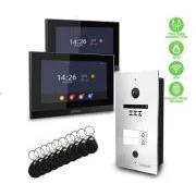 EVOLVEO DoorPhone ID-2, 2-žični videofon za dve stanovanji z RFID, bralnikom prstnih odtisov in podporo za kamere ONVIF