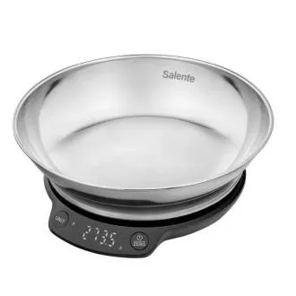Salente Rimare, kuhinjska tehtnica, 5 kg, posoda iz nerjavečega jekla, črna/nerjaveče jeklo Salente Rimare, kuhinjska tehtnica, 5 kg, posoda iz nerjavečega jekla, črna/nerjaveče jeklo