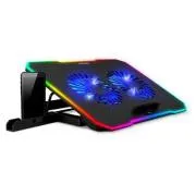 EVOLVEO CoolPro, hladilna podlaga za prenosni računalnik, 2 ventilatorja, RGB osvetlitev, črna