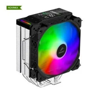 EVOLVEO QuietCool7, hladilnik za procesor z digitalnim zaslonom, 6 toplotnih cevi, črn