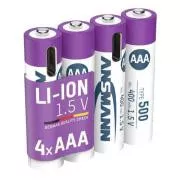 Ansmann Li-ion tipa AAA, min. 400 mAh, z elektroniko za polnjenje, USB-C