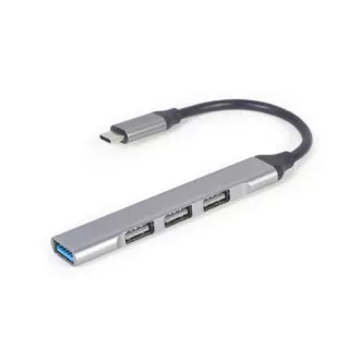 Gembird USB Type-C vozlišče s 4 priključki USB 3.1 (Gen 1), srebrno Gembird USB Type-C vozlišče s 4 priključki USB 3.1 (Gen 1), srebrno