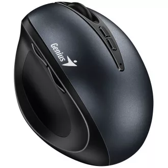 Genius Ergo 8300S, Miška, brezžična, optična, navpična, 1600DPI, 7 gumbov, tiha, črno-siva