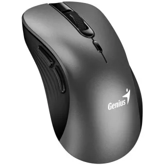 Genius Ergo 8100S Miška, brezžična, ergonomska, optična, 1600DPI, 6 gumbov, USB, kovinsko siva