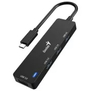 Genius UH-400 Razdelilnik USB, zunanji, USB-C na 4× USB 3.0, 15 cm, črn