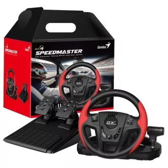 Genius GX Gaming SpeedMaster, volan, pedala, prestavna ročica, za PC, PS3, PS4, USB, vibracije, črna in rdeča