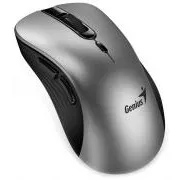 Genius Ergo 8100S AI, Miška, brezžična, ergonomska, optična, 1600DPI, 6 gumbov, USB, Copilot, tiha, srebrno-siva