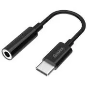 Genius ACC-C100, reduktor, vtič USB-C, 3,5-milimetrska vtičnica, 10 cm, črna