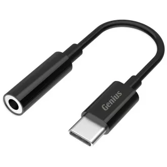 Genius ACC-C100, reduktor, vtič USB-C, 3,5-milimetrska vtičnica, 10 cm, črna