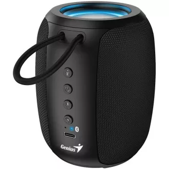 Genius SP-915BT Zvočnik, brezžični, Bluetooth, 5 W, osvetlitev LED, USB-C, do 6 ur delovanja baterije, mikrofon, podpora za Copilot, črn