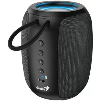 Genius SP-915BT Zvočnik, brezžični, Bluetooth, 5 W, osvetlitev LED, USB-C, do 6 ur delovanja baterije, mikrofon, podpora za Copilot, sivo-črna