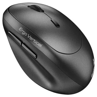 Genius Ergo 8350S, miška, brezžična, optična, navpična, 2400DPI, 6 gumbov, tiha, Copilot, 2,4 GHz, Bluetooth 5.3, siva